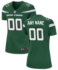 Women's New York Jets Customized Green Game NFL Stitched Limited Jersey