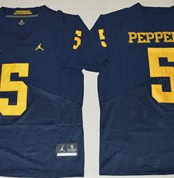 Wolverines #5 Jabrill Peppers Navy Blue Jordan Brand Elite Stitched NCAA Jersey