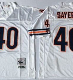 Mitchell&Ness Bears #40 Gale Sayers White Small No. Throwback Stitched NFL Jersey