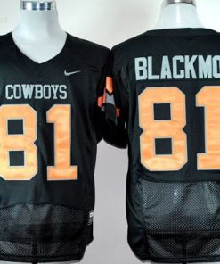 Cowboys #81 Justin Blackmon Black Pro Combat Stitched NCAA Jersey
