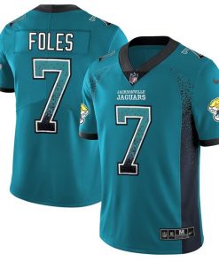 Men's Jacksonville Jaguars #7 Nick Foles Teal Drift Fashion Color Rush Limited Stitched NFL Jersey