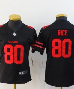 Women's NFL San Francisco 49ers #80 Jerry Rice Black Vapor Untouchable Limited Stitched Jersey(Run Small)
