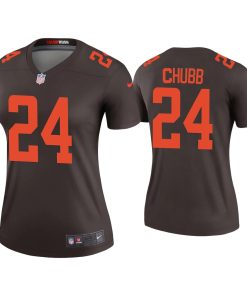Women's Cleveland Browns #24 Nick Chubb 2020 New Brown Stitched Jersey(Run Small)