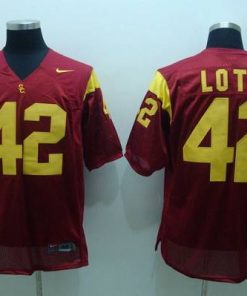 Trojans #42 Ronnie Lott Red Stitched NCAA Jersey