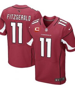 Men's Arizona Cardinals #11 Larry Fitzgerald with C patch Red Limited Stitched NFL Jersey