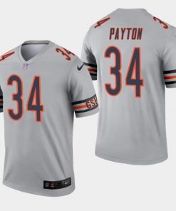 Men's Chicago Bears #34 Walter Payton Silver Inverted Legend Jersey