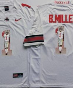 Buckeyes #1 Braxton Miller White Player Fashion Stitched NCAA Jersey