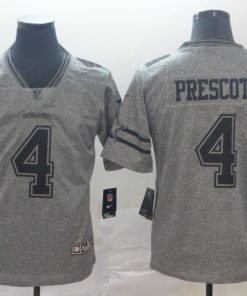 Men's Dallas Cowboys #4 Dak Prescott Grey Stitched NFL Jersey