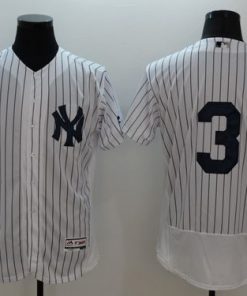 Yankees #3 Babe Ruth White Strip Flexbase Authentic Collection Stitched MLB Jersey