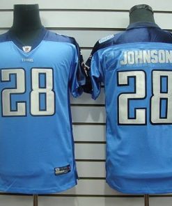 Titans #28 Chris Johnson Baby Blue Stitched Youth NFL Jersey