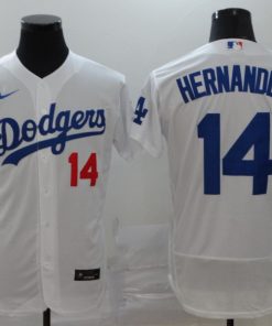 Men's Los Angeles Dodgers #14 Kik¨¦ Hern¨¢ndez White Flex Base Stitched MLB Jersey