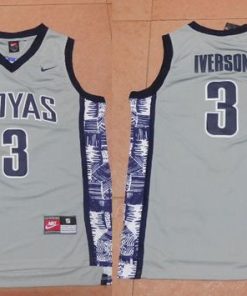 Hoyas #3 Allen Iverson Grey New Basketball Stitched NCAA Jersey