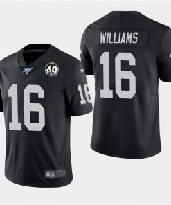 Men's Oakland Raiders #16 Tyrell Williams Black 100th Season With 60 Patch Vapor Limited Stitched NFL Jersey