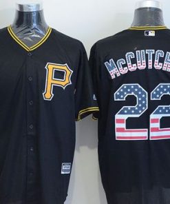 Pirates #22 Andrew McCutchen Black USA Flag Fashion Stitched MLB Jersey