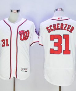 Nationals #31 Max Scherzer White Flexbase Authentic Collection Stitched MLB Jersey
