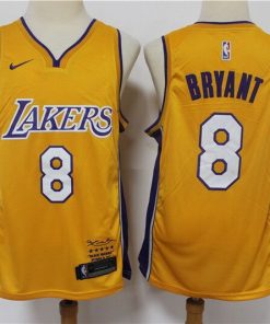 Men's Los Angeles Lakers #8 Kobe Bryant Yellow Stitched NBA Jersey