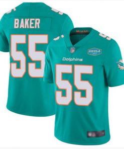 Men's Miami Dolphins #55 Jerome Baker Aqua With 347 Shula Patch 2020 Vapor Untouchable Limited Stitched NFL Jersey