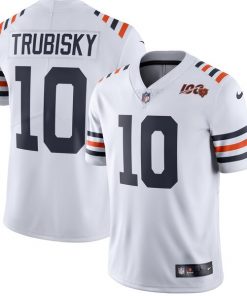 Men's Chicago Bears #10 Mitchell Trubisky White 2019 100th Season Vapor Untouchable Limited Stitched NFL Jersey