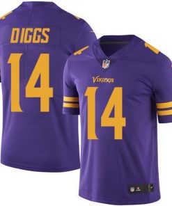 Nike Vikings #14 Stefon Diggs Purple Men's Stitched NFL Limited Rush Jersey