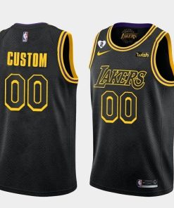 Men's Los Angeles Lakers Customized Black Stitched NBA Jersey
