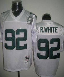 Mitchell&Ness Eagles #92 Reggie White White Stitched Throwback NFL Jersey