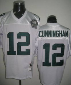 Mitchell&Ness Eagles #12 Randall Cunningham White Stitched Throwback NFL Jersey