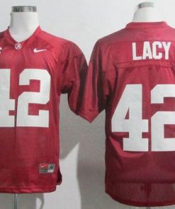 Crimson Tide #42 Eddie Lacy Red SEC Patch Stitched NCAA Jersey