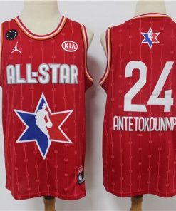 Men's  Milwaukee Bucks #24 Giannis Antetokounmpo Red 2020 NBA All-Star Stitched NBA Jersey