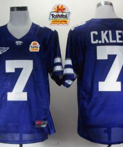 Wildcats #7 Collin Klein Purple Big 12 Patch Tostitos Fiesta Bowl Stitched NCAA Jersey