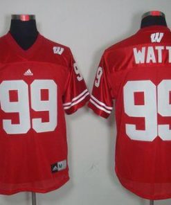 Badgers #99 J.J. Watt Red Stitched NCAA Jersey