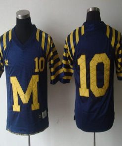 Wolverines #10 Tom Brady Blue Under The Lights Stitched NCAA Jersey