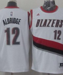 Blazers #12 LaMarcus Aldridge Stitched White NBA Jersey