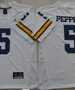 Wolverines #5 Jabrill Peppers White Jordan Brand Stitched NCAA Jersey