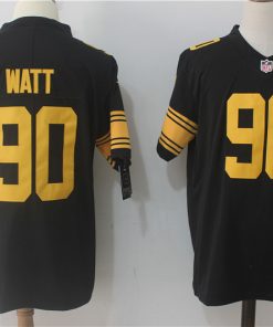 Men's Nike Pittsburgh Steelers #90 T.J. Watt Black Limited Rush Stitched NFL Jersey