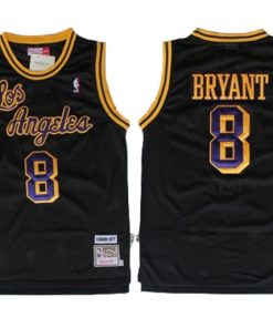 Men's Los Angeles Lakers #8 Kobe Bryant Black Throwback Stitched NBA Jersey