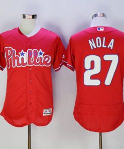 Phillies #27 Aaron Nola Red Flexbase Authentic Collection Stitched MLB Jersey