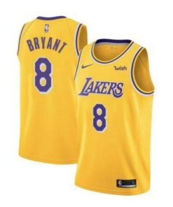 Men's Los Angeles Lakers #8 Kobe Bryant Yellow Stitched NBA Jersey