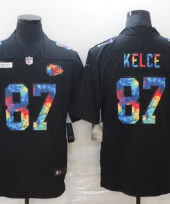 Men's Kansas City Chiefs #87 Travis Kelce Black Crucial Catch Limited Stitched NFL Jersey