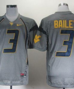 Mountaineers #3 Stedman Bailey Grey Stitched NCAA Jersey
