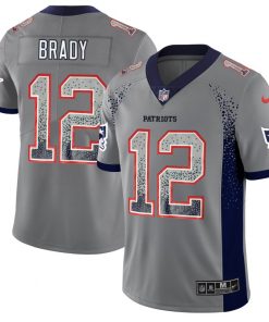 Men's Patriots #12 Tom Brady Gray 2018 Drift Fashion Color Rush Limited Stitched NFL Jersey