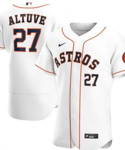 Men's Houston Astros White #27 Jose Altuve Flex Base Stitched MLB Jersey