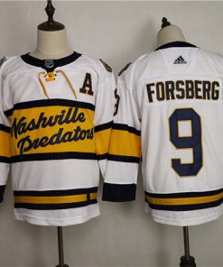 Men's Adidas Nashville Predators #9 Filip Forsberg White Stitched NHL Jersey