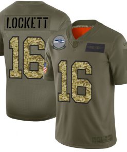 Men's Seattle Seahawks #16 Tyler Lockett 2019 Olive/Camo Salute To Service Limited Stitched NFL Jersey