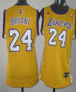 Lakers #24 Kobe Bryant Yellow Women's Home Stitched NBA Jersey