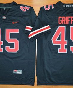 Buckeyes #45 Archie Griffin Black(Red No.) Limited Stitched NCAA Jersey