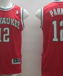 Revolution 30 Bucks #12 Jabari Parker Red Stitched NBA Jersey