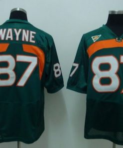 Hurricanes #87 Reggie Wayne Green Stitched NCAA Jersey