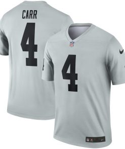 Men's Oakland Raiders #4 Derek Carr Gary Inverted Legend Stitched NFL Jersey