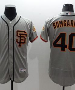 Giants #40 Madison Bumgarner Grey Flexbase Authentic Collection Road 2 Stitched MLB Jersey