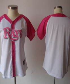 Rays Blank White/Pink Women's Splash Fashion Stitched MLB Jersey
